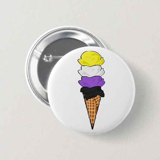 Nonbinary Pride Ice Cream Ronde Button 5,7 Cm (Voorkant /achterkant)