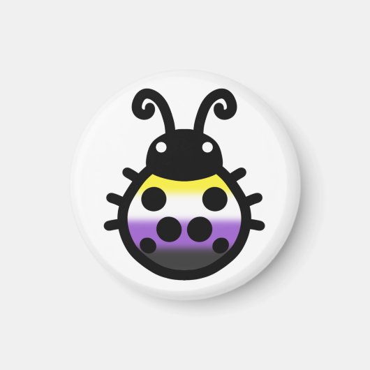 Nonbinary Pride Ladybug Magnet Magneet (Voorkant)