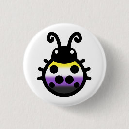 Nonbinary Pride Ladybug Pin Badge Ronde Button 3,2 Cm