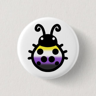 Nonbinary Pride Ladybug Pin Badge Ronde Button 3,2 Cm