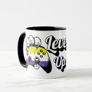 Nonbinary Pride Level Up Tiger Paw Controller Mug Mok