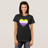 Nonbinary Pride LGBT Nonbinary Heart Nonbinary Fla T-shirt (Voorkant volledig)