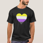 Nonbinary Pride LGBT Nonbinary Heart Nonbinary Fla T-shirt (Voorkant)