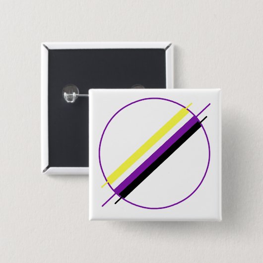 Nonbinary Pride Pin Vierkante Button 5,1 Cm (Voorkant /achterkant)
