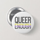 Nonbinary Pride Queer genoeg Button (Voorkant /achterkant)