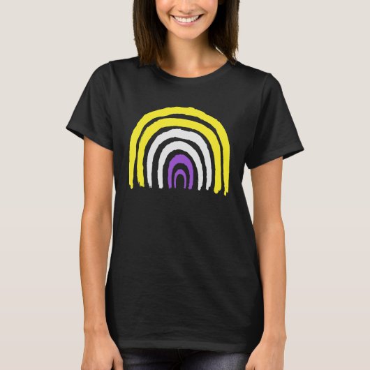 Nonbinary Pride Rainbow T-shirt (Voorkant)
