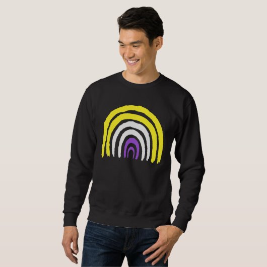Nonbinary Pride Rainbow Trui (Voorkant volledig)