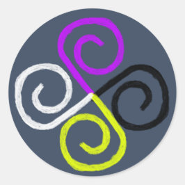 Nonbinary pride ronde sticker