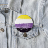 Nonbinary Pride vlag schilderde Ronde Button 7,6 Cm (In situ)
