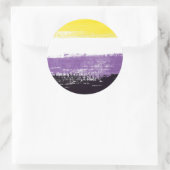 Nonbinary Pride vlag schilderde Ronde Sticker (Tas)