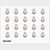 Nonbinary symbool ronde sticker (Vel)