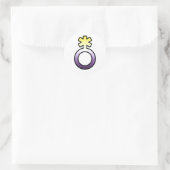 Nonbinary symbool ronde sticker (Tas)