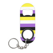 Nonbinary vlag mini flessenopener (Voorkant)