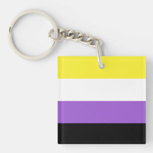 Nonbinary vlag sleutelhanger