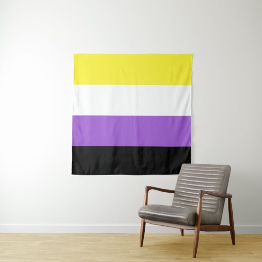 Nonbinary Vlag Vierkant LGBT Wandkleed (In Situ (horizontaal))