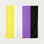 Nonbinary Vlag Vierkant LGBT Wandkleed (Voorkant)