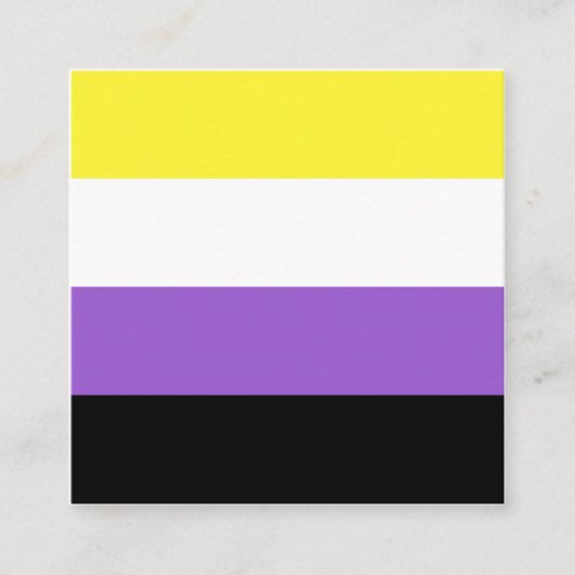 Nonbinary vlag vierkante visitekaartje (Voorkant)