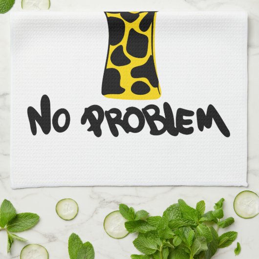 Nonchalant Giraffe: Geen PROBLEEM Attitude Theedoek (Gevouwen)