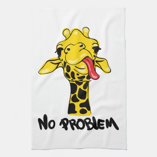 Nonchalant Giraffe: Geen PROBLEEM Attitude Theedoek (Verticaal)