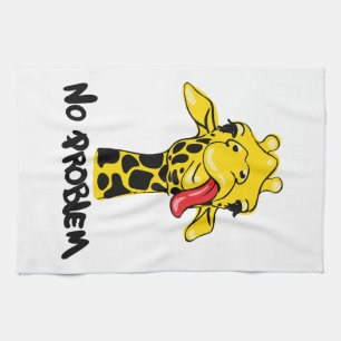 Nonchalante Giraffe: Geen PROBleem Attitude Theedoek