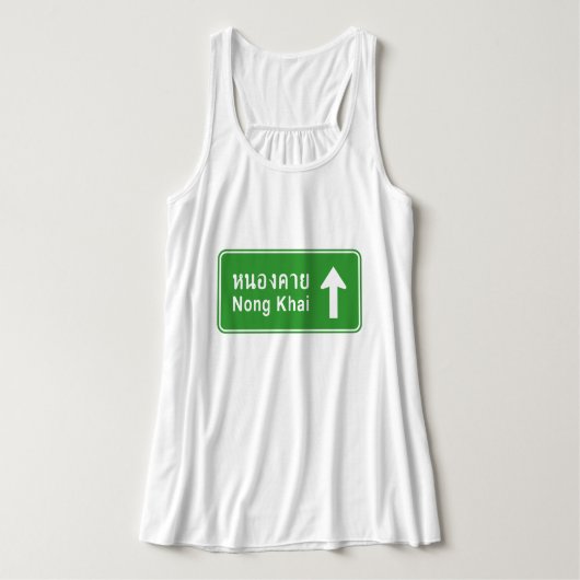 Nong Khai Ahead ⚠ Thai Highway Traffic Sign ⚠ Tanktop (Design voorkant)