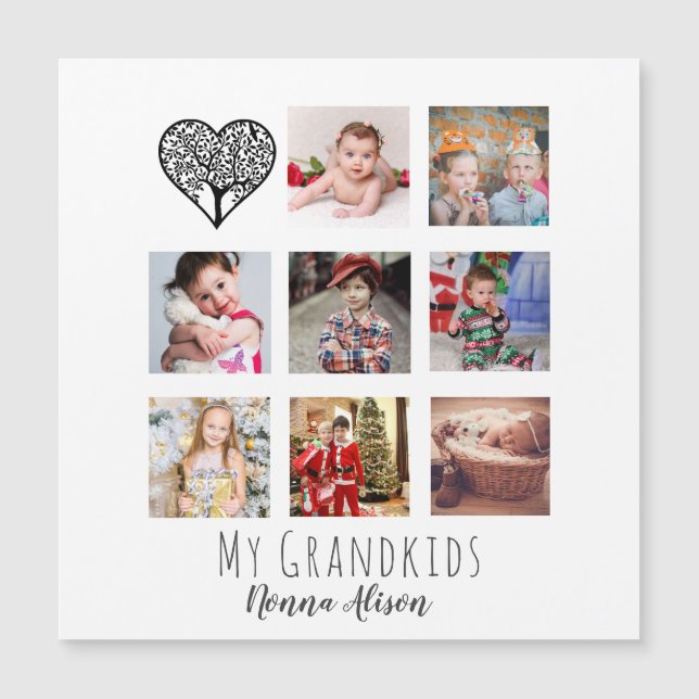 NONNA 8 x Fotocollage stamboom kleinkinderen (Voorkant)