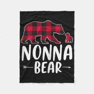 Nonna Beer Kerst Pajama Rode Buffel Plaid Fleece Deken