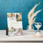 Nonna Calligraphie 4 Photo Crème Tabletop Plaque (Côté)