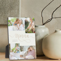 Nonna Calligraphie 4 Photo Crème Tabletop Plaque