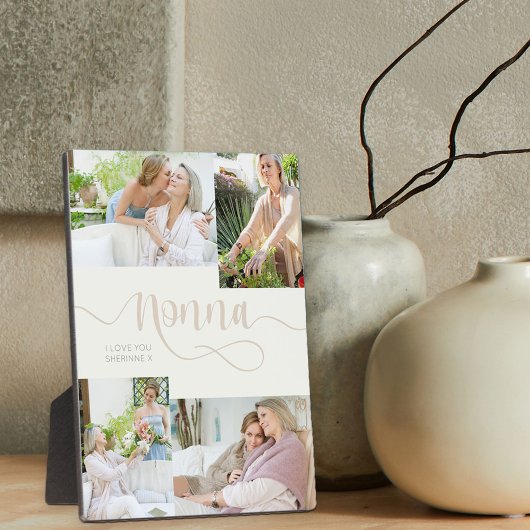 Nonna Calligraphie 4 Photo Crème Tabletop Plaque
