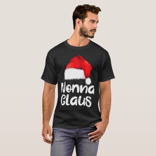 Nonna Claus Christmas Family Matching Santa Hat Pa T-shirt (Voorkant volledig)