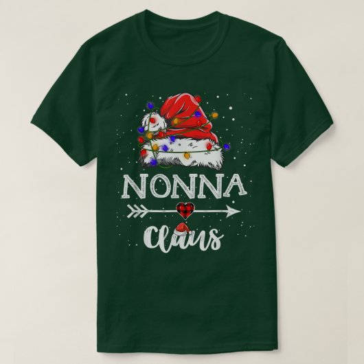Nonna Claus Kerstmis Light Pajama Family Matching T-shirt (Design voorkant)