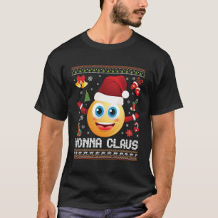 Nonna Claus Kerstmis Santa Emoji Merry Lelijk Zwee T-shirt