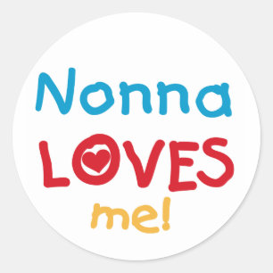 Nonna houdt van me T-shirts en cadeautjes Ronde Sticker