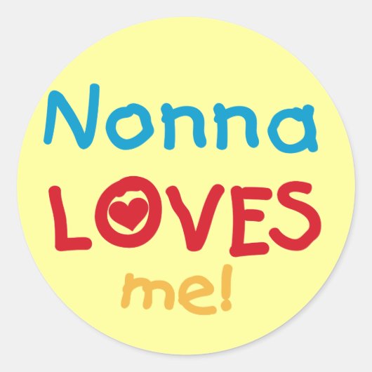 Nonna houdt van me T-shirts en cadeautjes Ronde Sticker (Voorkant)