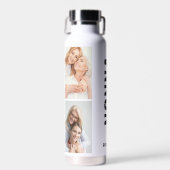 Nonna | Italiaanse Grandma Custom Name 4 Photo Mod Waterfles (Voorkant)