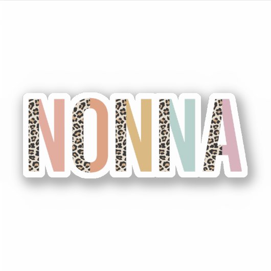 Nonna Leopard Print, Nonna Nana Gift, grootmoeder Sticker (Voorkant)