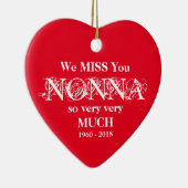 Nonna Loving Memory Custom Family Names Kerstmis Keramisch Ornament (Rechts)