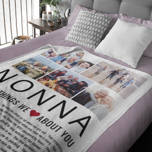 Nonna Photo Collage Dingen We houden van je lijst Fleece Deken