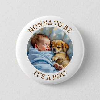 Nonna to Be | Baby shower van de jongen Ronde Button 5,7 Cm