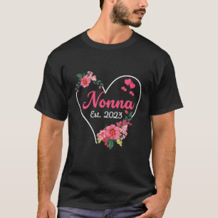 Nonna to Grandma 2023 Zwangerschap Aankondiging Fu T-shirt