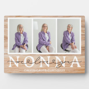 Nonna we houden van je hart Manuscript 3 Foto Gift Fotoplaat