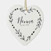 Nonna Year Est. Ornement en céramique de Noël (Droite)