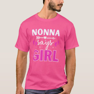 Nonna zegt meisje geslacht onthullen team roze zwa t-shirt