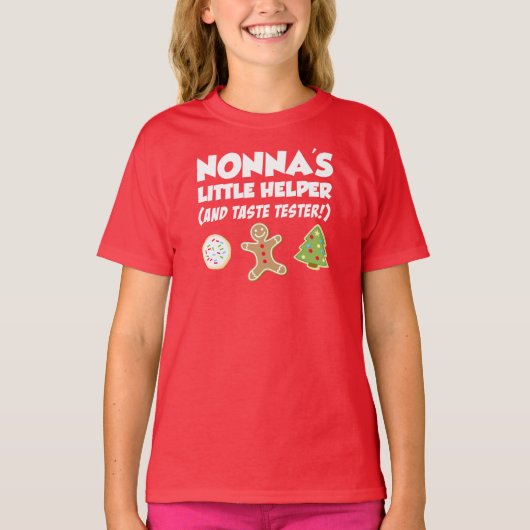 Nonna's Little Helper Christmas Cookies T-Shirt (Devant)