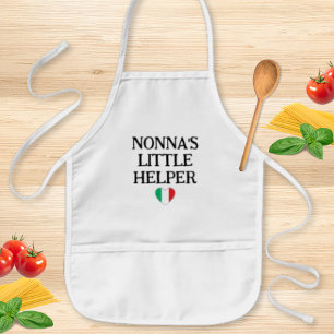 Nonna's Little Helper Kids - Italiaanse Hartenvlag Kinder Schort