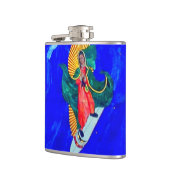 nonne de surf sur flacon de hanche à vague bleue (Gauche)