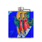 nonne de surf sur flacon de hanche à vague bleue (Dos)