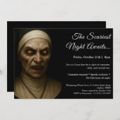 Nonne hantée | Invitation du Costume d'Halloween (Devant / Derrière)