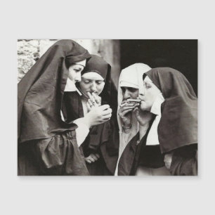NONNEN DIE ROOKEN VINTAGE FOTO KAART
